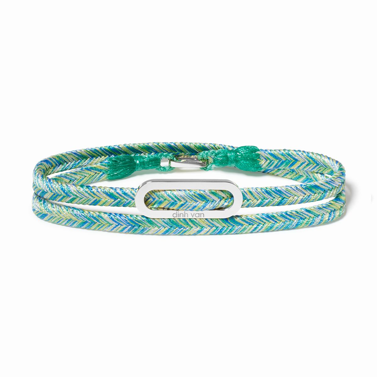 Bracelet tissé vert lagon Maillon