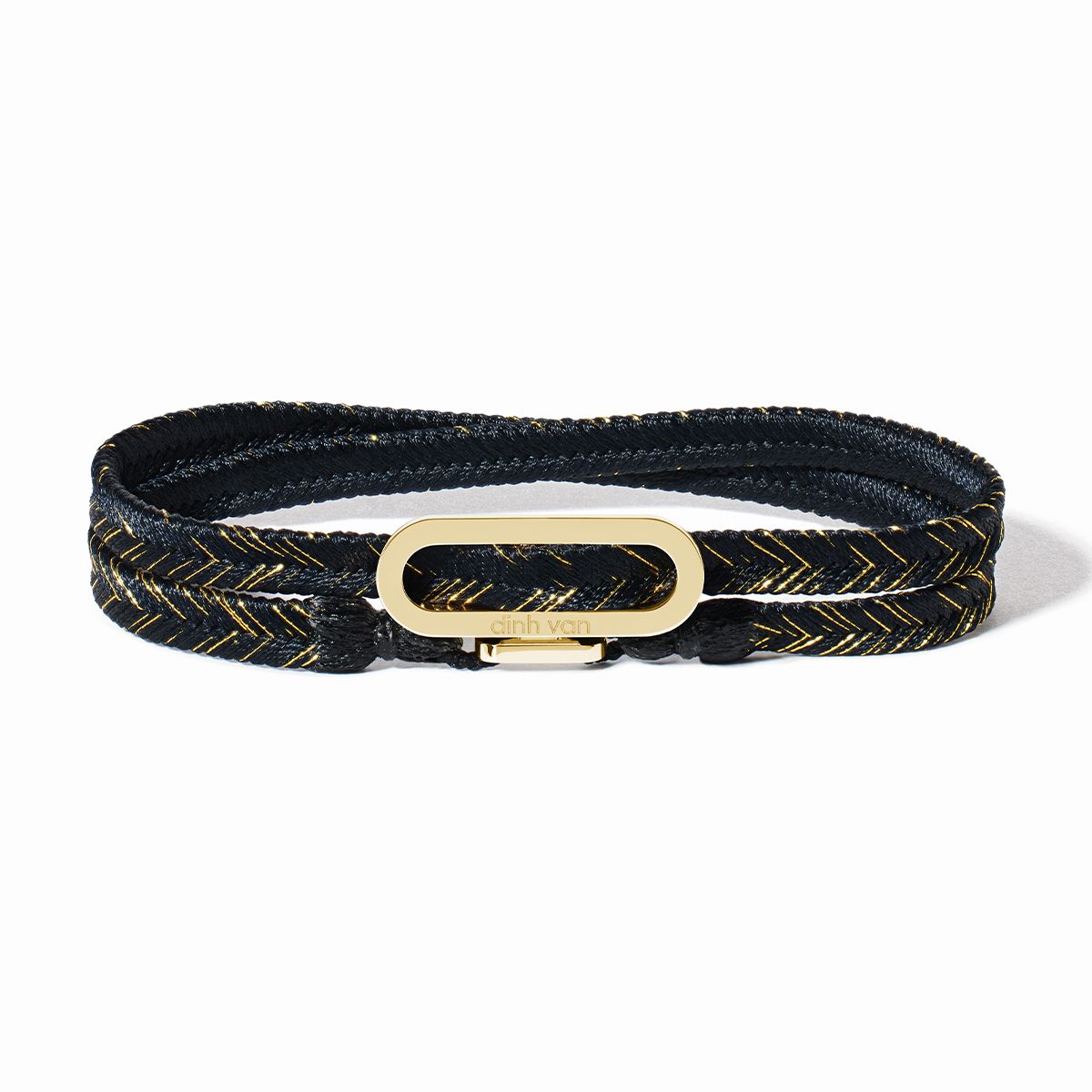 Maillon black and gold lurex woven bracelet