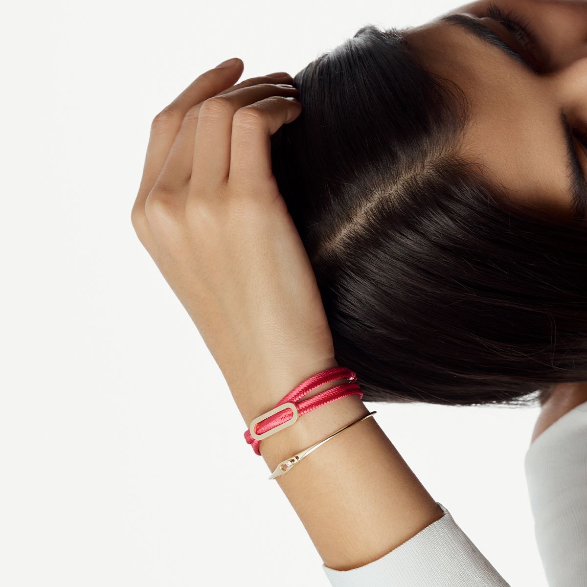  Pulsera tejida Maillon rosa 