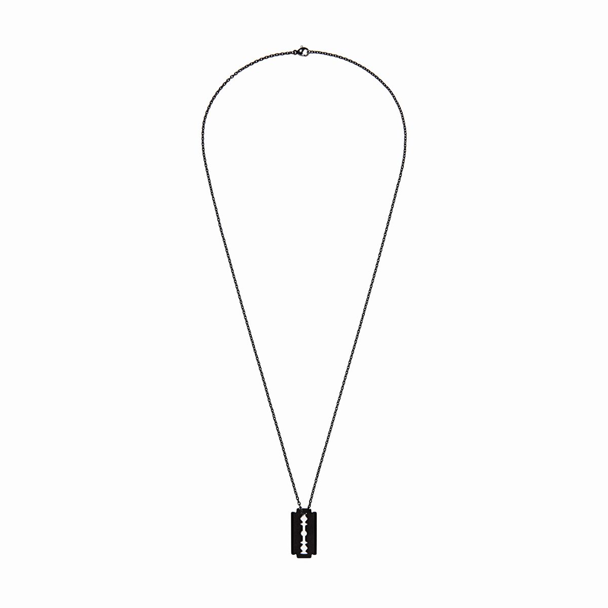 Pendentif sur chaîne Lame de rasoir moyen modèle - 60 cm