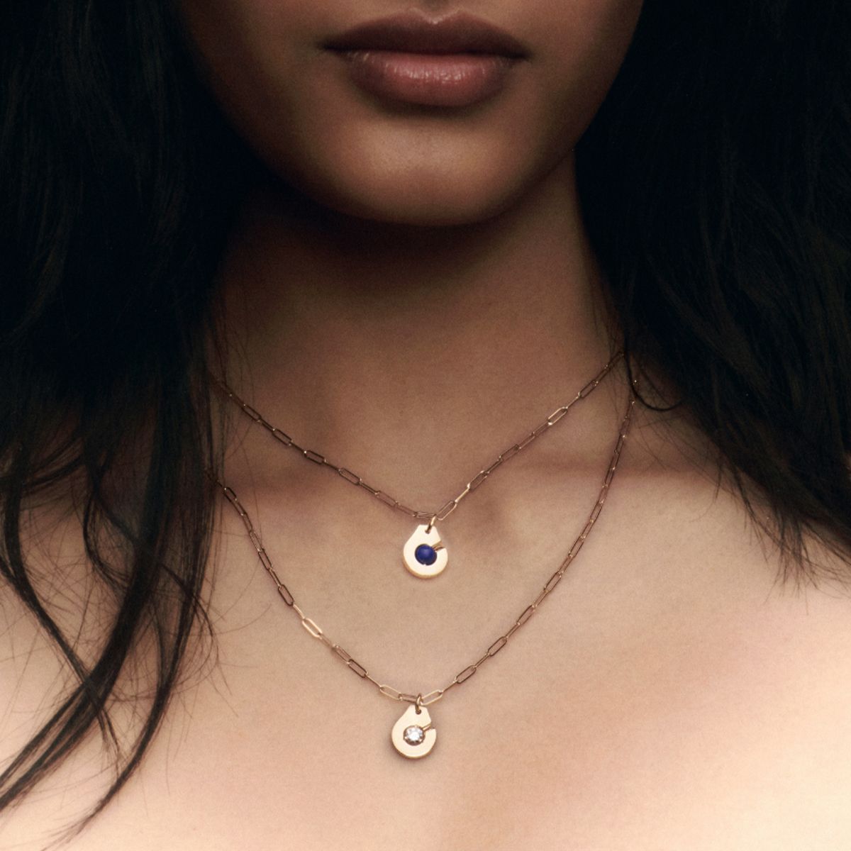 Collier Menottes dinh van R10 lapis-lazuli