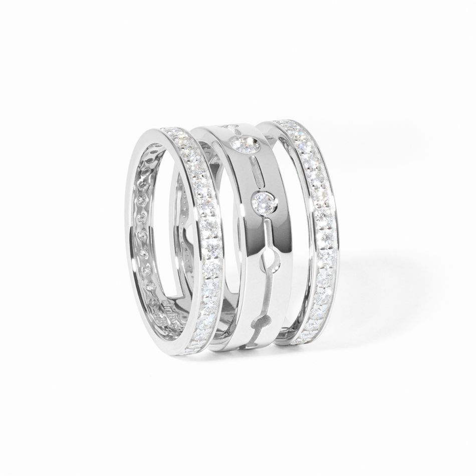 Bague Pulse pavée 3 rangs 