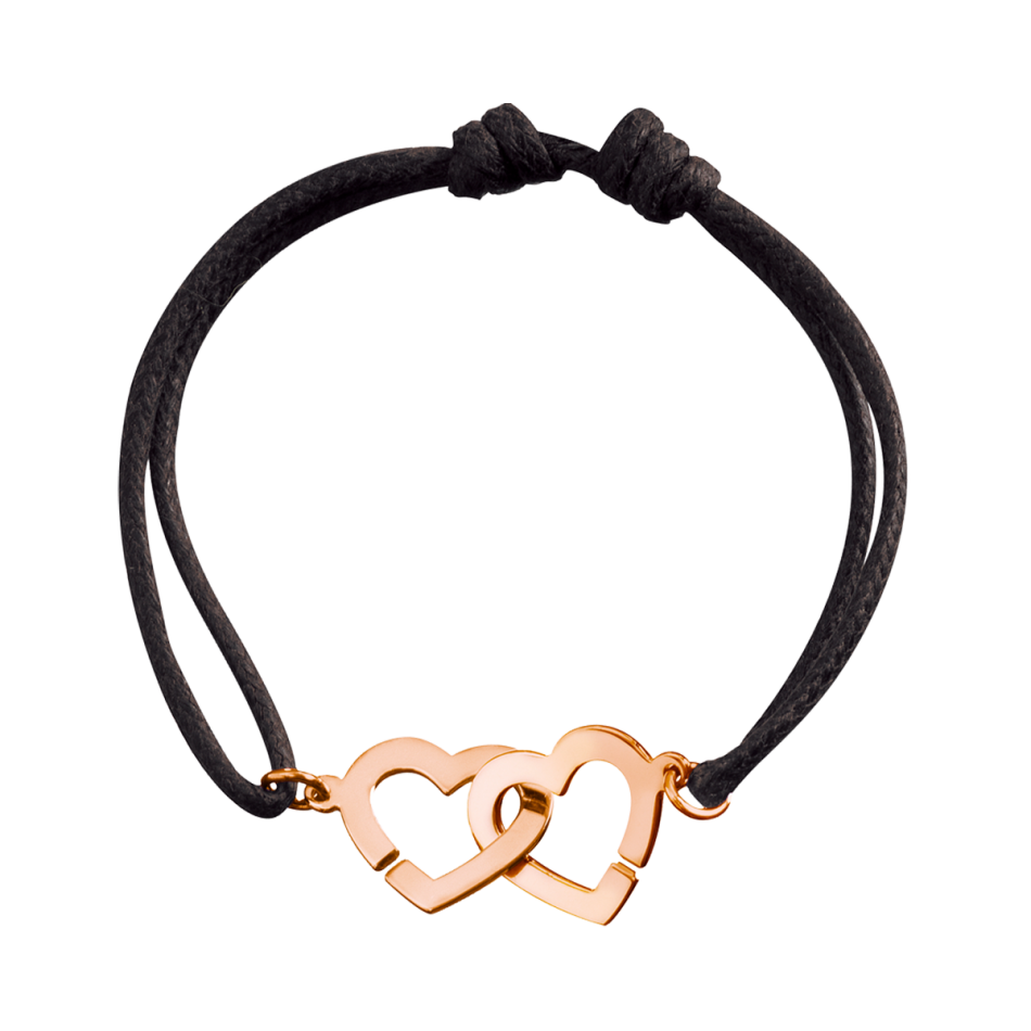 Bracelet sur cordon Double Cœurs R13