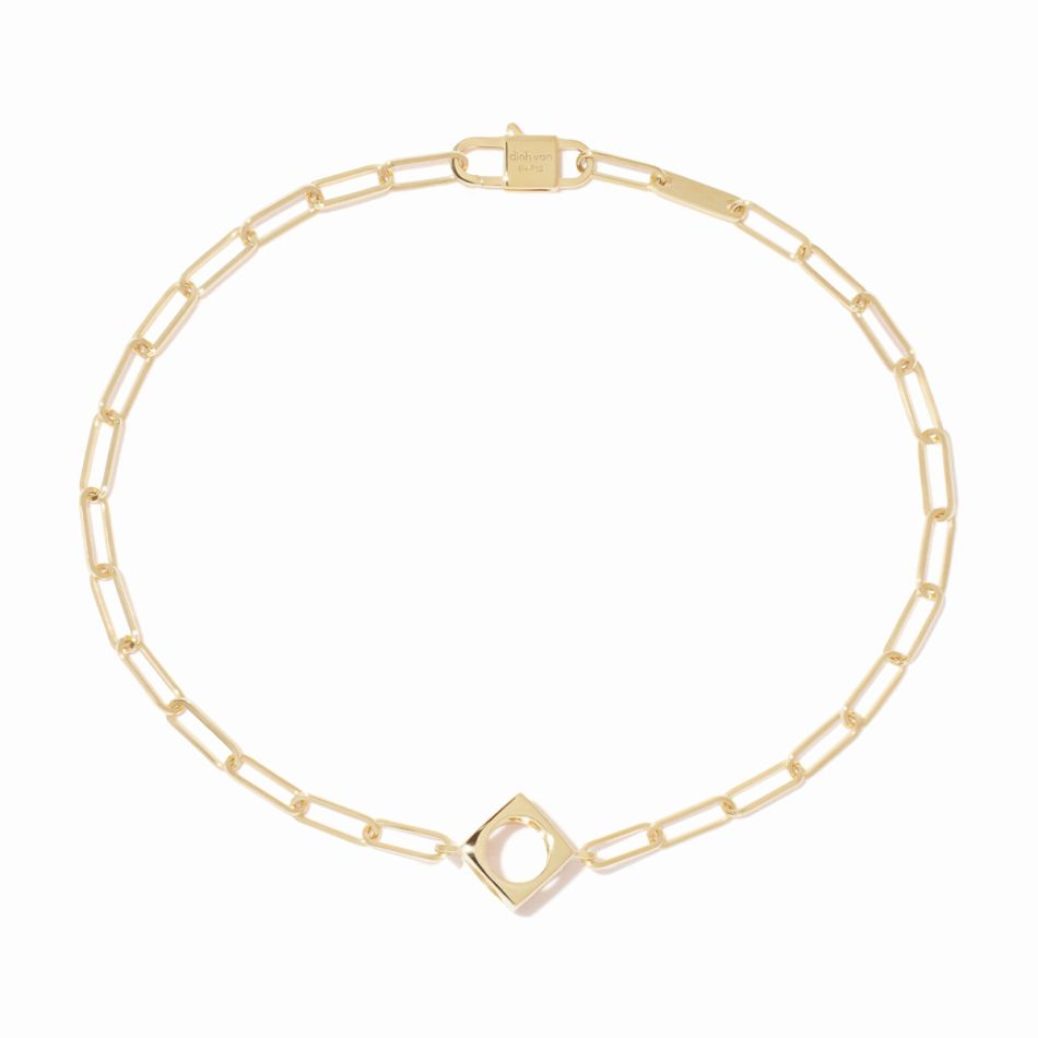 Bracelet sur chaîne Le Pavé petit modèle