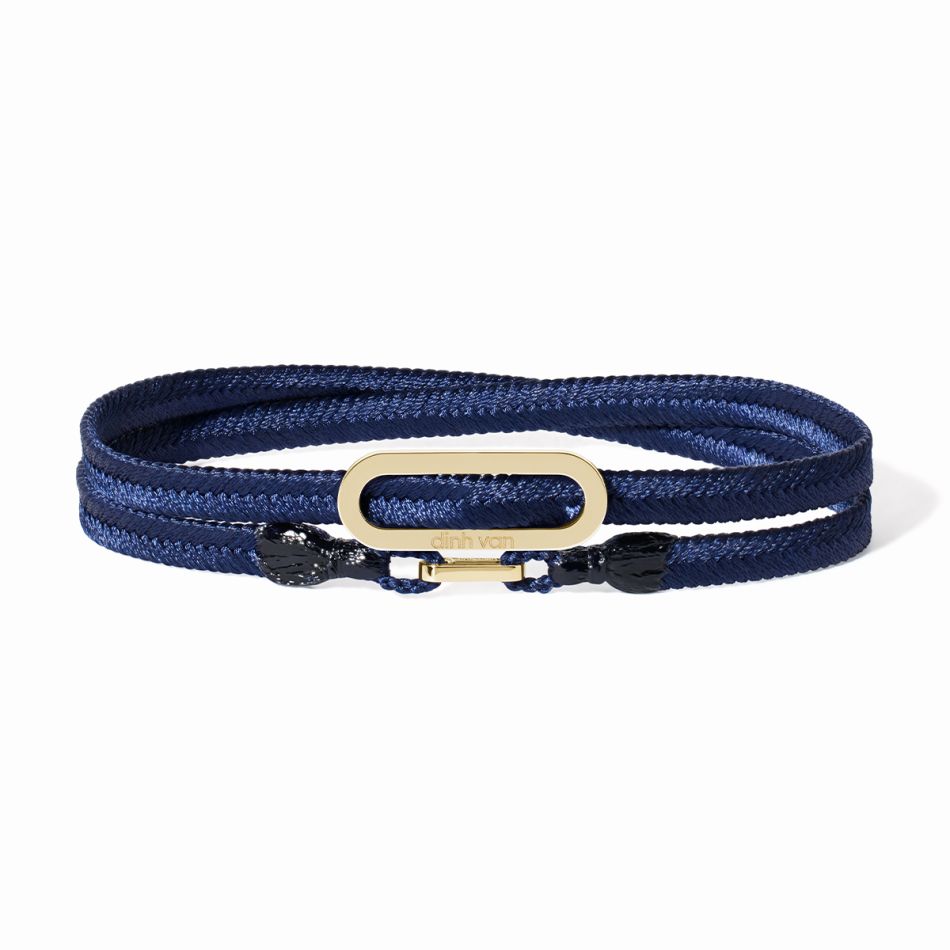 Bracelet tissé Maillon bleu marine 