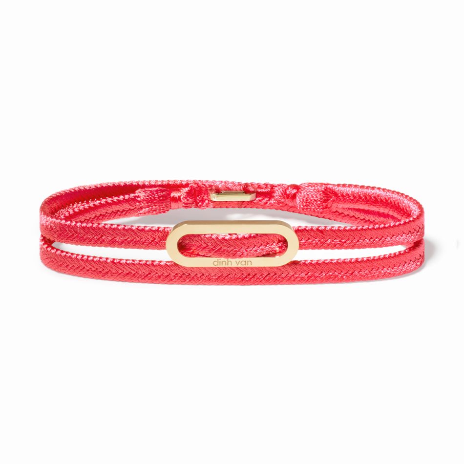 Bracelet tissé Maillon rose  
