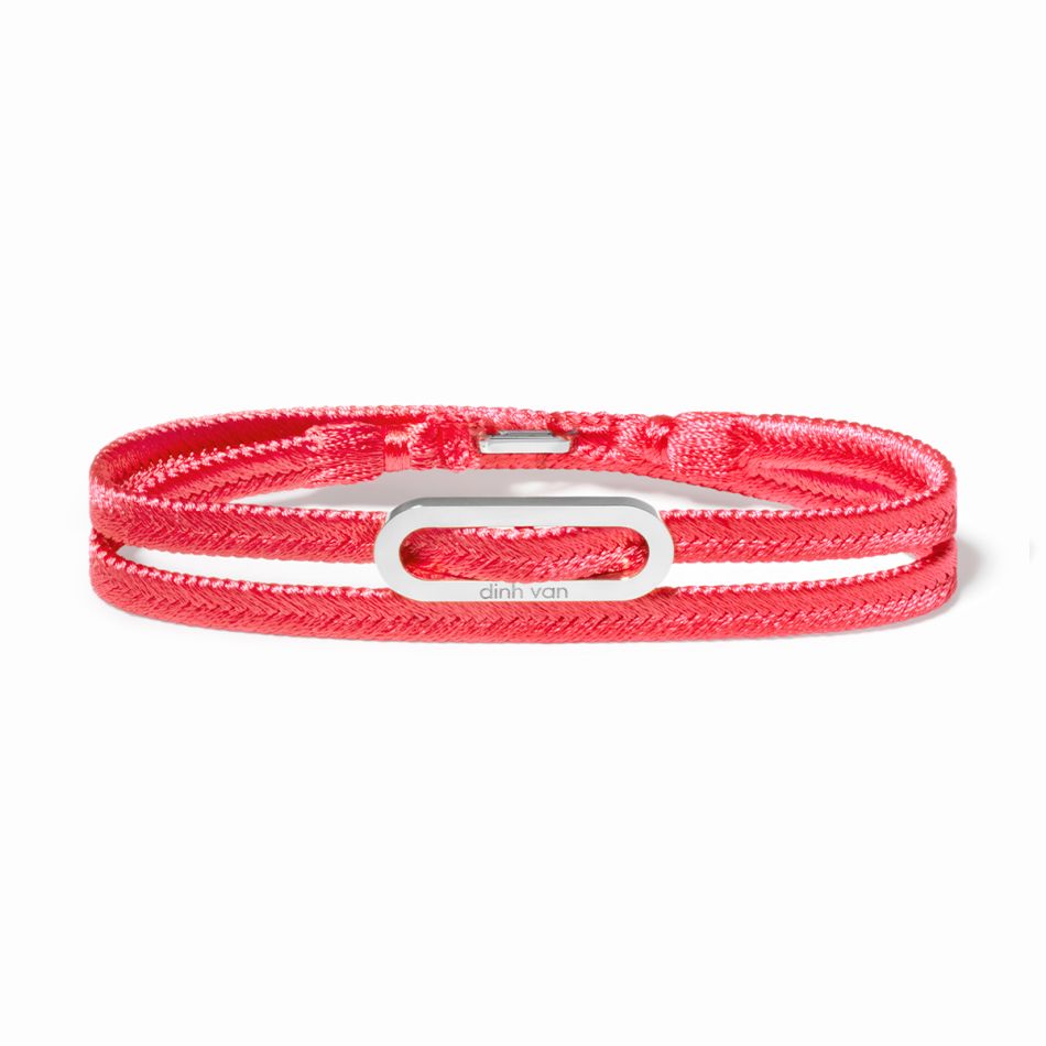 Bracelet tissé Maillon rose  