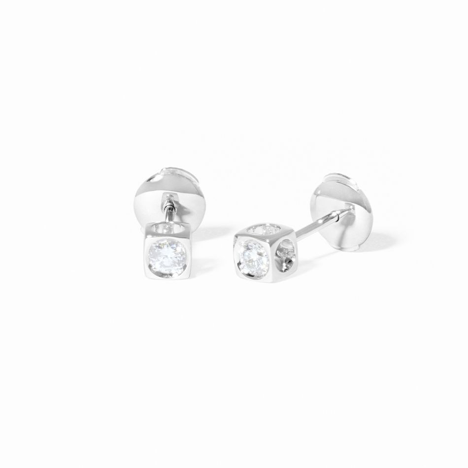 Puces d'oreilles Le Cube Diamant moyen modèle